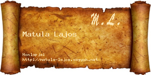 Matula Lajos névjegykártya