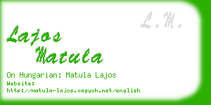 lajos matula business card